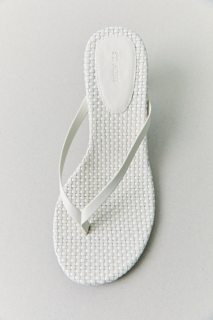 Woven Thong Heel - Ecru