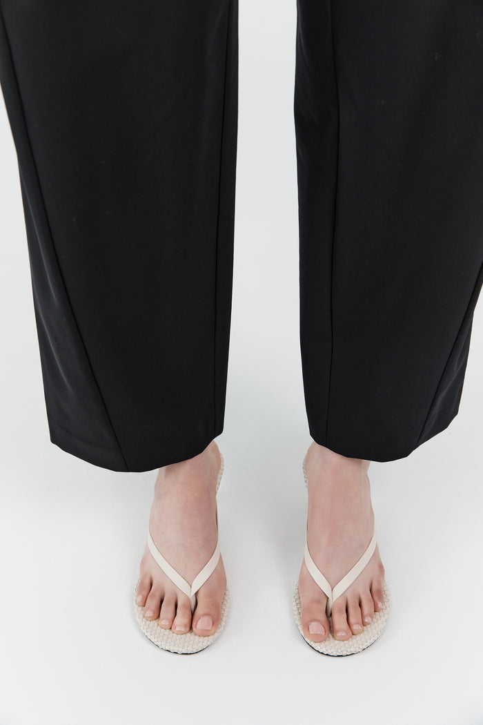 Woven Thong Heel - Ecru