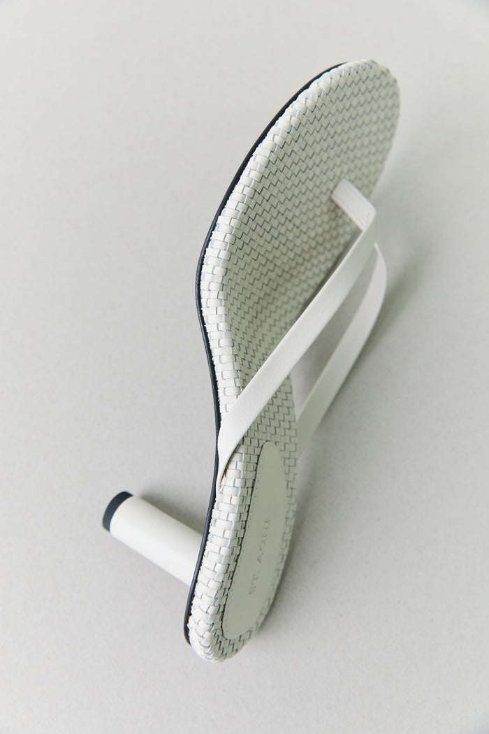 Woven Thong Heel - Ecru