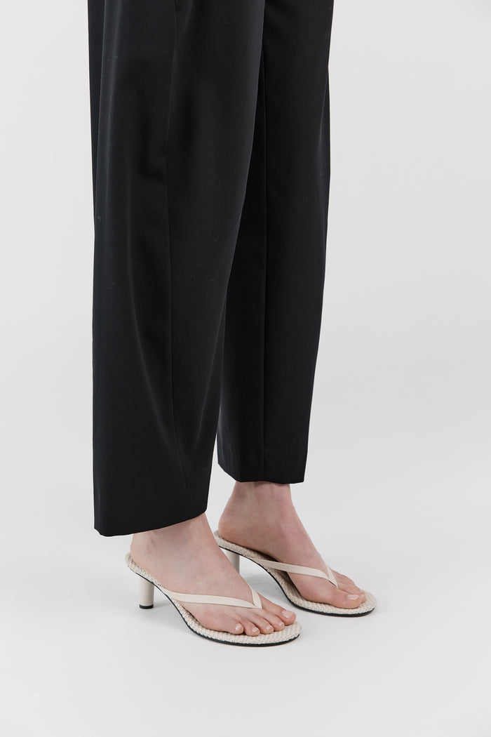 Woven Thong Heel - Ecru