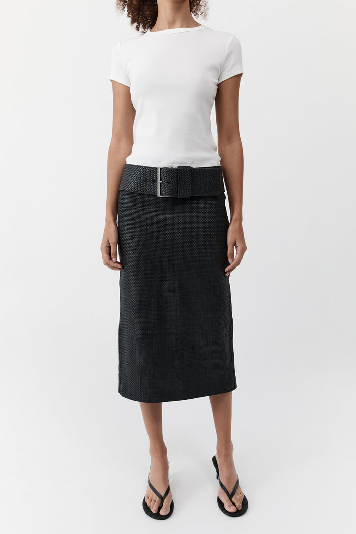 Woven Wide Belt - Black
