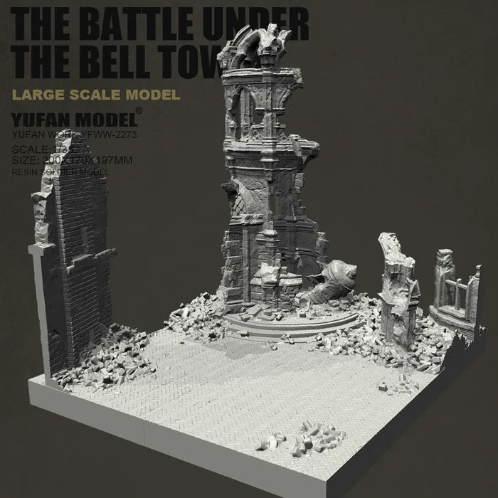 YUFAN MODEL 1/35 resin figure model kits Building ruins scene colorless and self-assembled YFWW-2273
