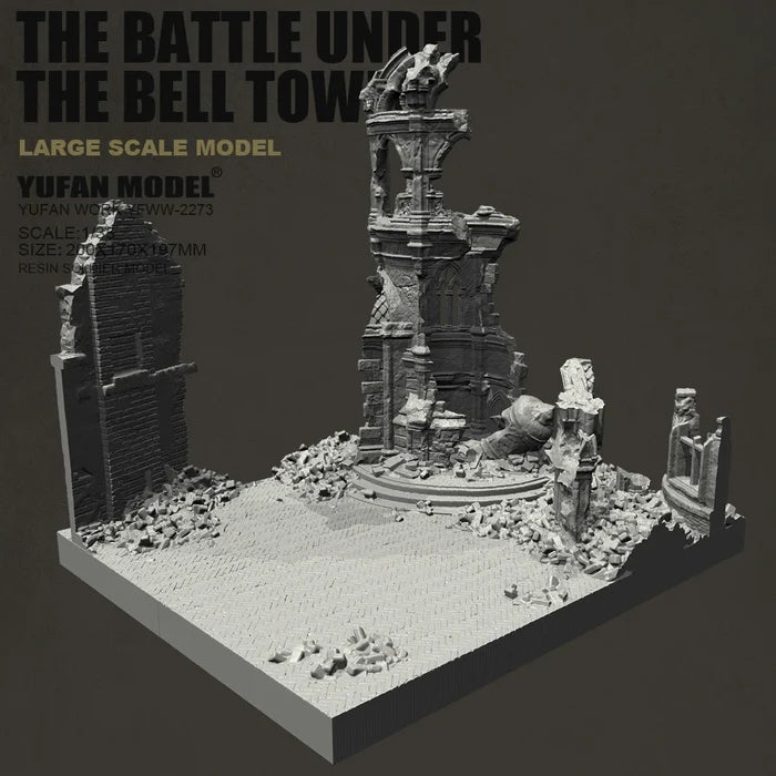 YUFAN MODEL 1/35 resin figure model kits Building ruins scene colorless and self-assembled YFWW-2273